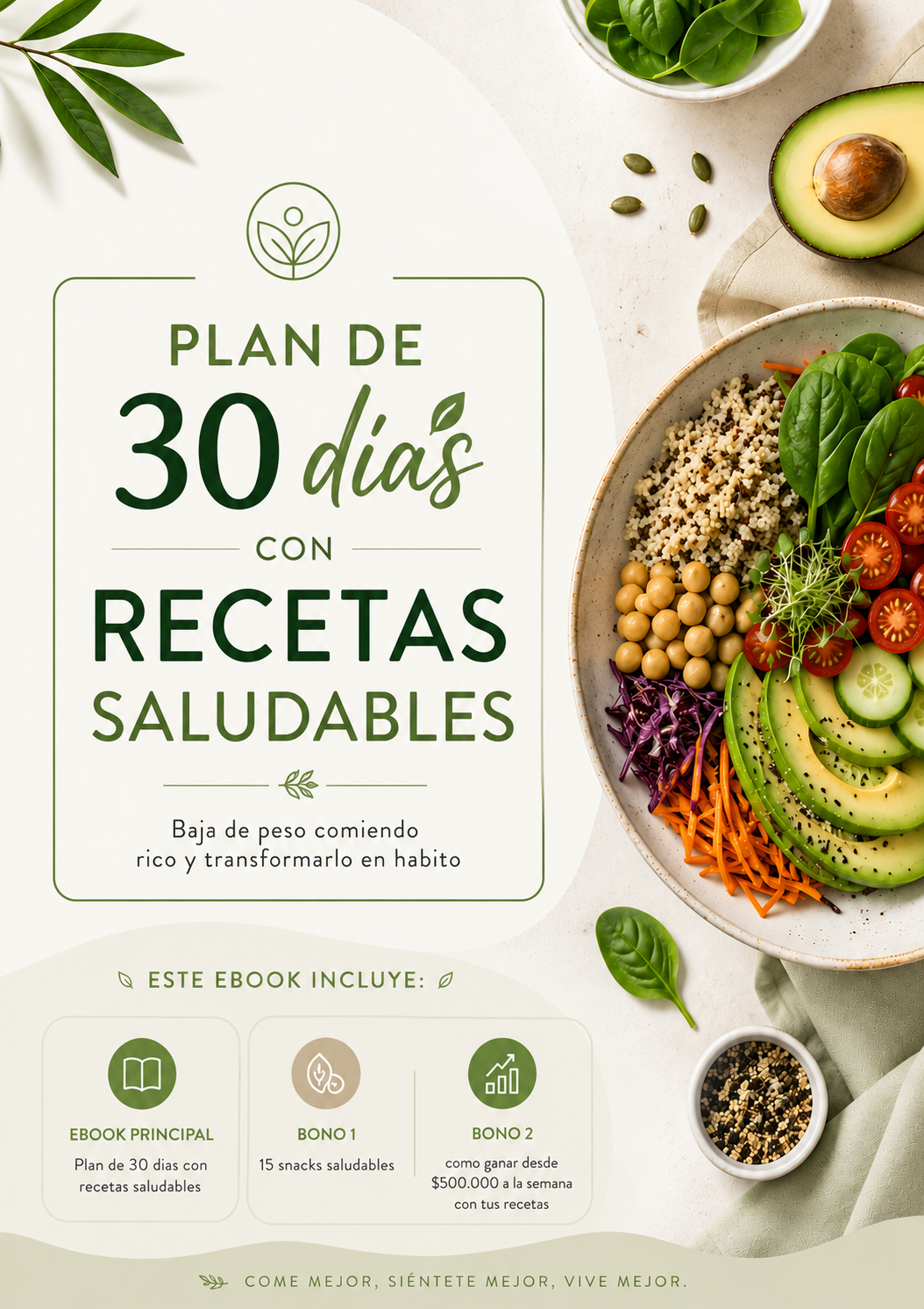 Plan alimenticio de 30 dias! + 2 BONOS: Gana +$500.000 a la semana